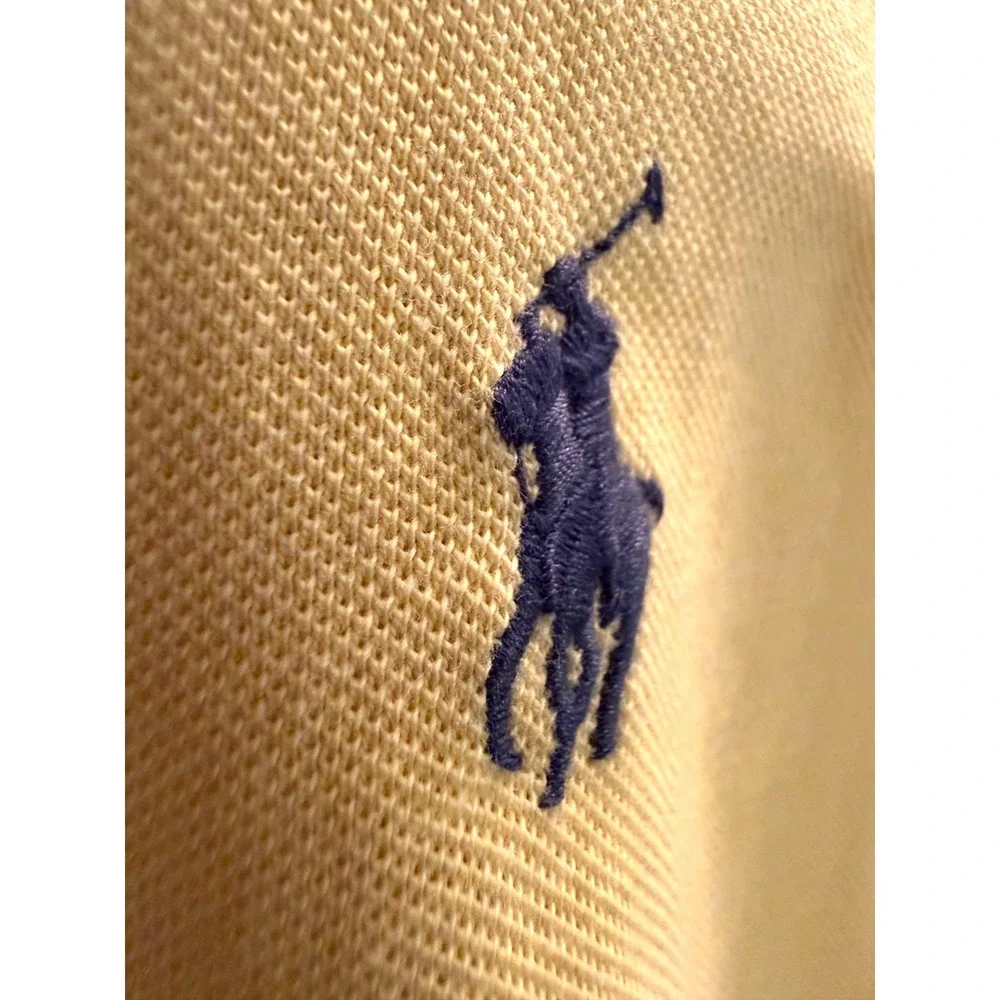 Polo Ralph Lauren Lightweight Mesh Yellow Long Sleeved Button Down Shirt Mens L
